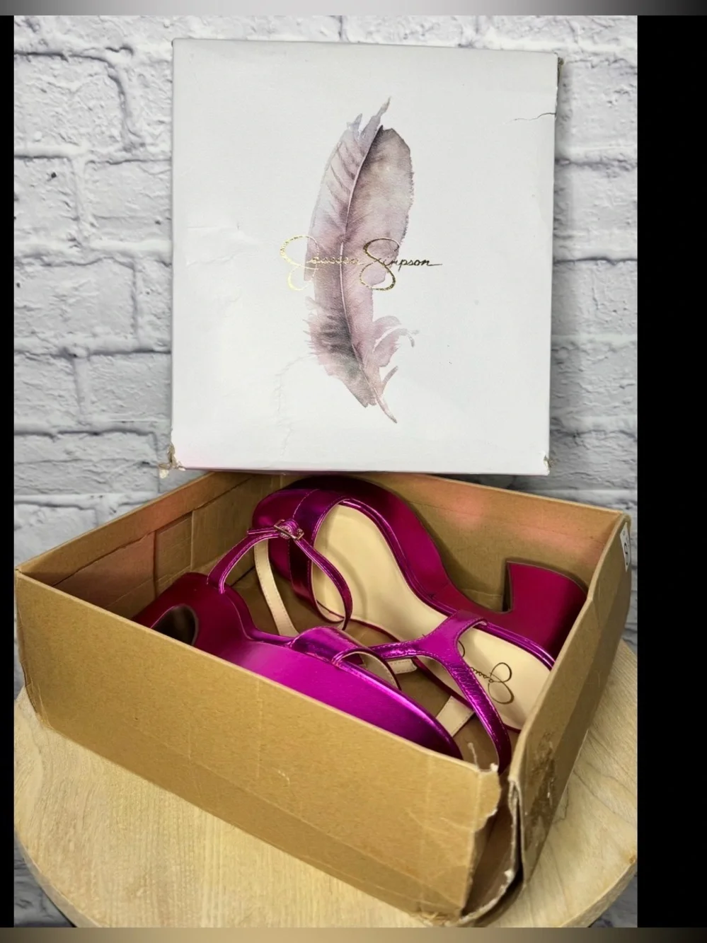 Jessica Simpson pink platform block heels NEW w box 8.5M
